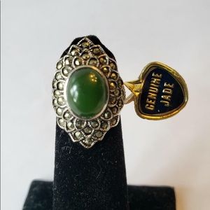 American made Sterling Silver and jade ring